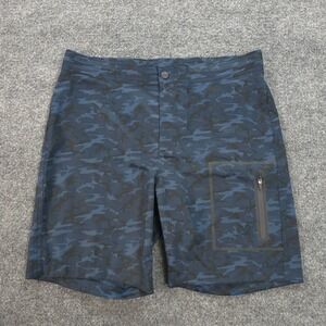 Mack Weldon Shorts Mens 34 Blue Camo Stretch‎ Boardshort Swim Preppy Logo